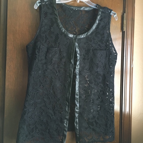 Tops Extra Large Black Lace Vest Poshmark
